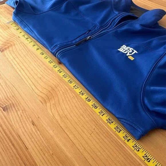 Best Buy Employee Uniform Full Zip Blue Jacket Coat Mens XL Tri-Mountain Fleece - Picture 8 of 13